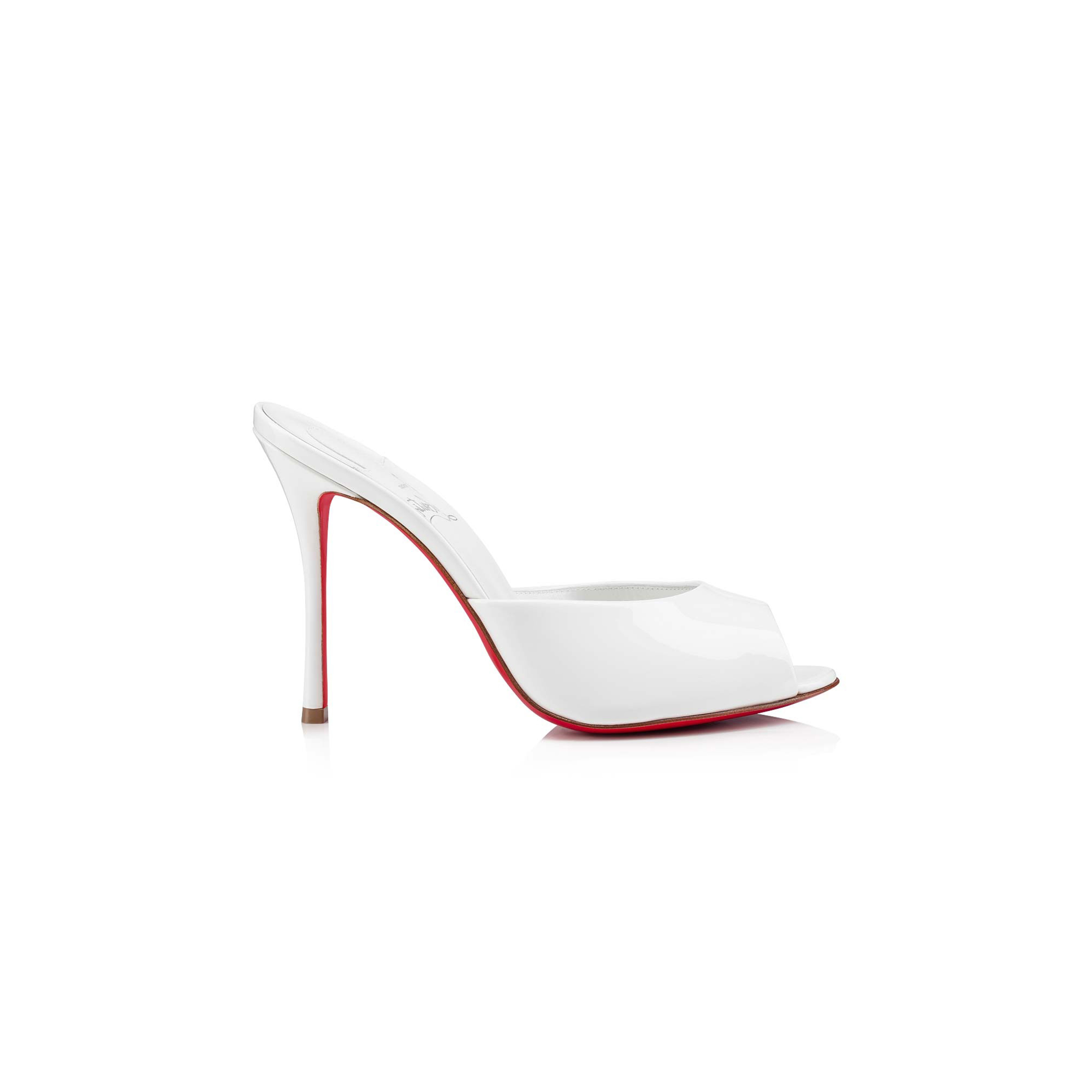 CHRISTIAN LOUBOUTIN ME DOLLY 100 MM MULES-PATENT CALF LEATHER-BIANCO-WOMEN 1221318W302 CHRISTIAN LOUBOUTIN ME DOLLY 100 MM MULES-PATENT CALF LEATHER-BIANCO-WOMEN 1221318W302